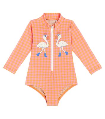Tinycottons Baby Flamingos rashguard swimsuit