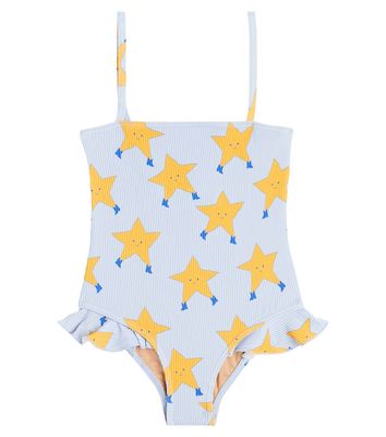 Tinycottons Dancing Stars ribbed-knit swimsuit