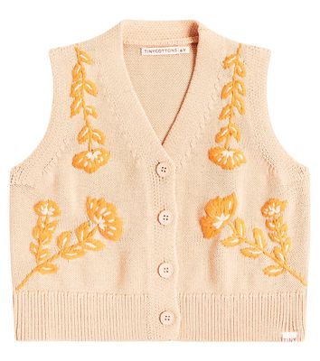 Tinycottons Flowers embroidered cotton sweater vest
