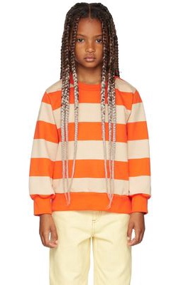 TINYCOTTONS Kids Beige & Orange Big Stripes Sweatshirt