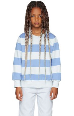 TINYCOTTONS Kids Blue & White Big Stripes Sweatshirt