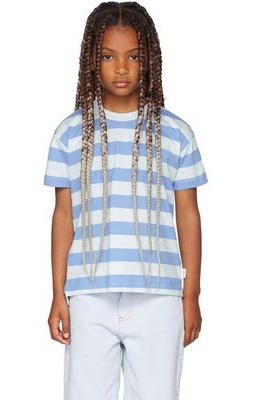 TINYCOTTONS Kids Blue & White Medium Stripes T-Shirt
