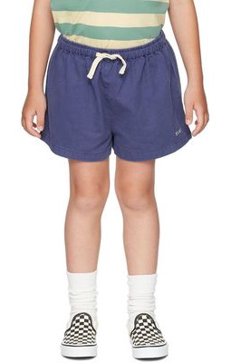 TINYCOTTONS Kids Blue Solid Shorts