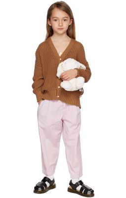 TINYCOTTONS Kids Brown Solid Cardigan