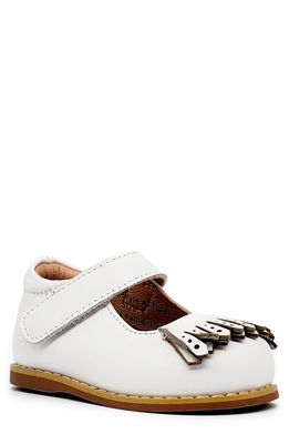 TIPPY TOTS SHOES Fringe Mary Jane in White Patent