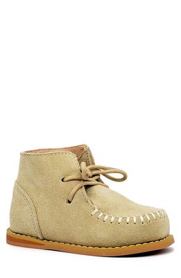 TIPPY TOTS SHOES Suede Lace-Up Moc Toe Boot in Stone