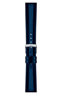 Tissot 18mm Faux Leather Watch Strap in Blue