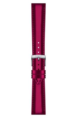 Tissot 18mm Faux Leather Watch Strap in Burgundy