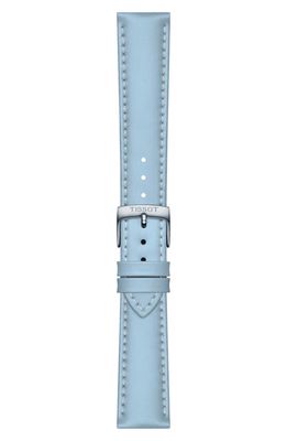 Tissot 18mm Leather Watch Strap in Light Blue