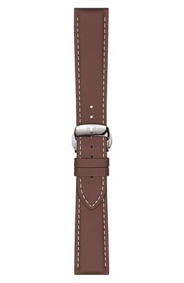 Tissot 21mm Stitch Outlined Leather Watchband in Brown