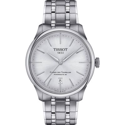 Tissot Chemin des Tourelles Powermatic 80 Bracelet Watch, 39mm in Silver 