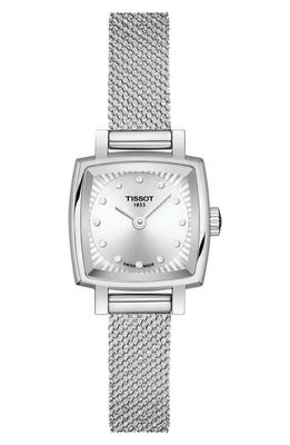 Tissot Lovely Square Diamond Bracelet Watch, 20mm in Silver 