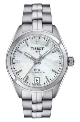 Tissot PR100 Diamond Automatic Bracelet Watch