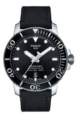 Tissot Seastar 1000 Powermatic 80 Nato Strap Watch, 43mm in Black 