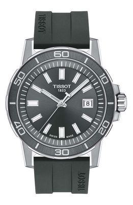 Tissot Supersport Qua Silicone Strap Watch