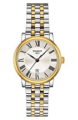 Tissot T-Classic Carson Bracelet Watch, 30mm in Silver/Gold 