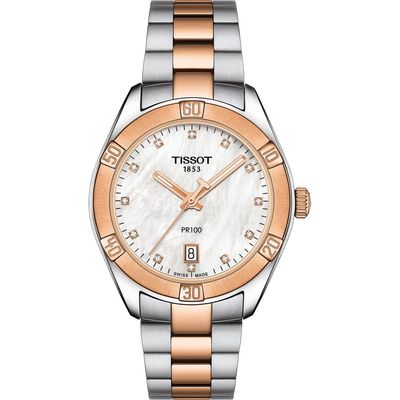 Tissot T-Classic PR 100 Bracelet Watch in Silver/Mop/Rose Gold 