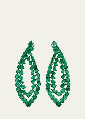 Titanium Diamond and Emerald Earrings