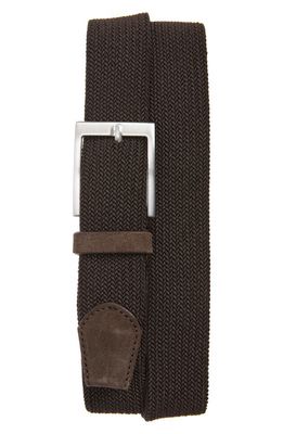 TO BOOT NEW YORK Woven Elastic Belt in Dark Brown 