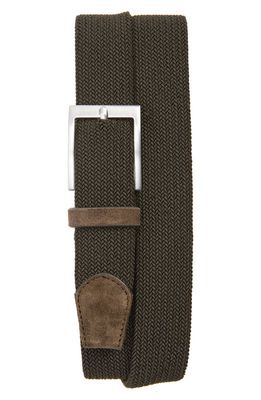 TO BOOT NEW YORK Woven Elastic Belt in Dark Green 