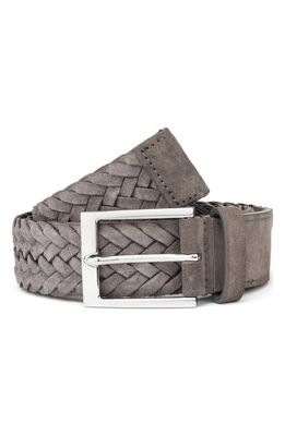 To Boot New York Woven Suede Belt in Wven/Sde Lavagna