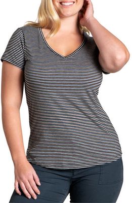 Toad & Co Marley Stripe Organic Cotton Blend T-Shirt in Heather Grey Stripe