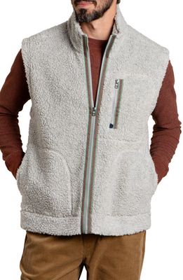 Toad & Co Sespe Recycled Wool Blend Fleece Vest in Light Heather Grey