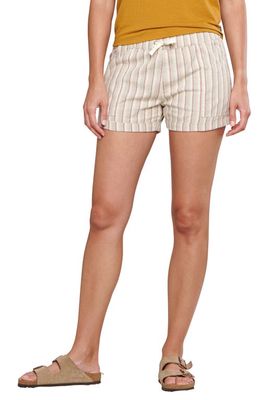 Toad & Co Stripe Hemp Blend Shorts in Egret Thin Stripe