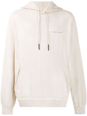 Tobias Birk Nielsen back logo print hoodie - Neutrals