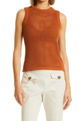 Toccin Airy Crochet Tank Top in Ginger