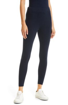 Toccin Cotton & Wool Knit Leggings in Blueberry