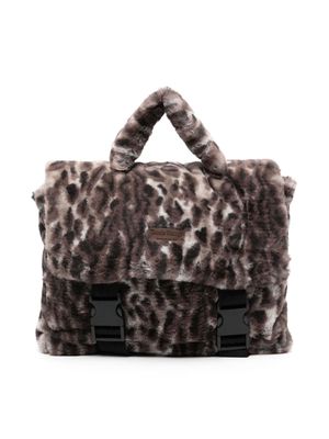 TOCOTO VINTAGE KIDS animal-print faux-fur backpack - Brown