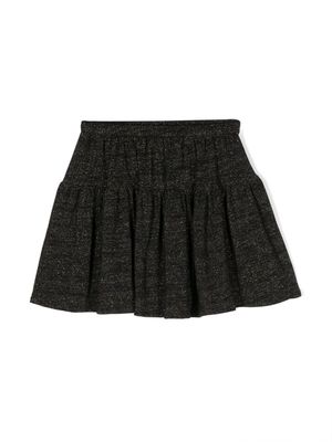 TOCOTO VINTAGE KIDS elasticated-waistand lurex miniskirt - Black