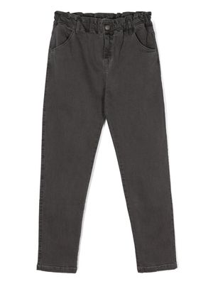TOCOTO VINTAGE KIDS elasticated-waistband slim-cut jeans - Black