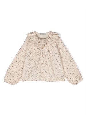 TOCOTO VINTAGE KIDS floral-patterned cotton blouse - Neutrals