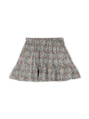 TOCOTO VINTAGE KIDS floral-print cotton miniskirt - Grey