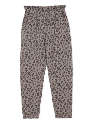 TOCOTO VINTAGE KIDS leopard-print cotton trousers - Brown