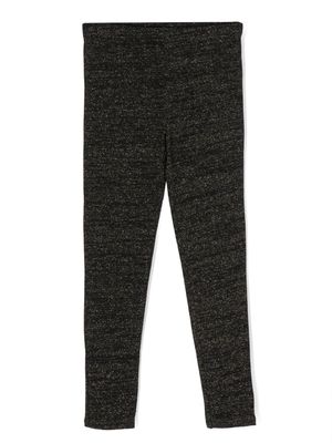 TOCOTO VINTAGE KIDS star-appliqué lurex-jersey leggings - Black