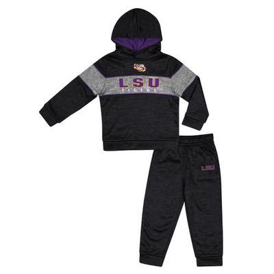 Toddler Colosseum Black LSU Tigers Grizworld Fleece Pullover Hoodie and Sweatpants Set
