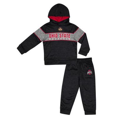 Toddler Colosseum Black Ohio State Buckeyes Grizworld Fleece Pullover Hoodie and Sweatpants Set