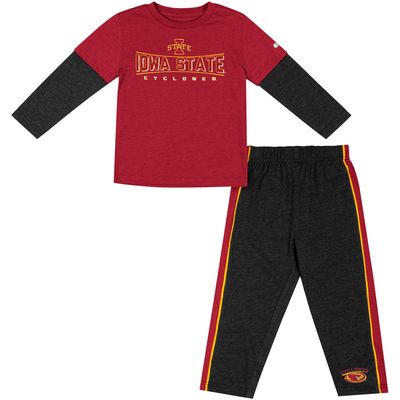Toddler Colosseum Cardinal/Black Iowa State Cyclones Long Sleeve T-Shirt & Pants Set