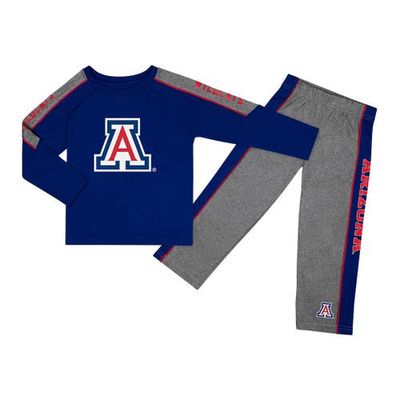 Toddler Colosseum Navy/Heather Gray Arizona Wildcats Logo Raglan Long Sleeve T-Shirt & Pants Set