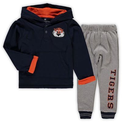 Toddler Colosseum Navy/Heathered Gray Auburn Tigers Poppies Hoodie and Sweatpants Set
