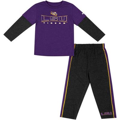 Toddler Colosseum Purple/Black LSU Tigers Long Sleeve T-Shirt & Pants Set