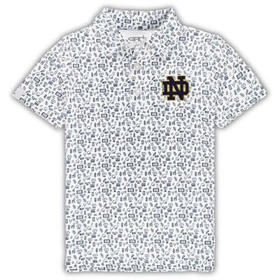 Toddler Garb White Notre Dame Fighting Irish Crew All-Over Print Polo