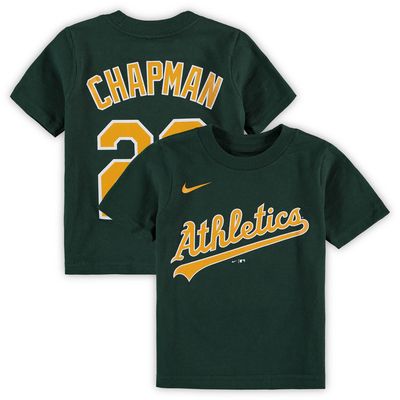 Toddler Majestic Matt Chapman Green Oakland Athletics Name & Number T-Shirt