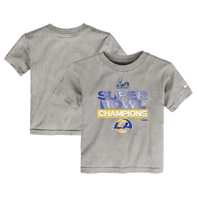 Toddler Nike Heathered Gray Los Angeles Rams Super Bowl LVI Champions Locker Room Trophy Collection T-Shirt