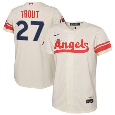 Toddler Nike Mike Trout Cream Los Angeles Angels 2022 City Connect Replica Player Jersey
