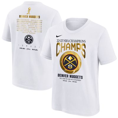 Toddler Nike White Denver Nuggets 2023 NBA Finals Champions Celebration Roster T-Shirt