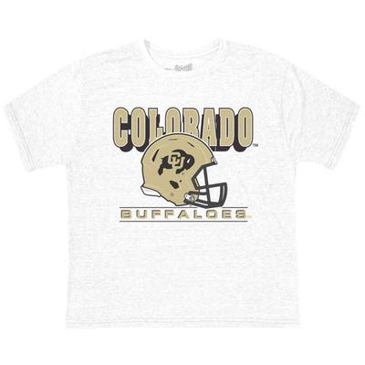 Toddler Original Retro Brand White Colorado Buffaloes Helmet Tri-Blend T-Shirt